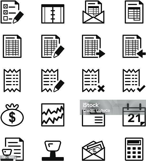 Ikona Rachunkowości Seriiaudytu - Stockowe grafiki wektorowe i więcej obrazów Arkusz kalkulacyjny - Arkusz kalkulacyjny, Ikona, Księga główna