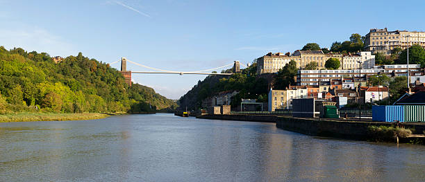 Clifton and River Avon, Bristol panoramic image across the Avon Gorge bristol england stock pictures, royalty-free photos & images