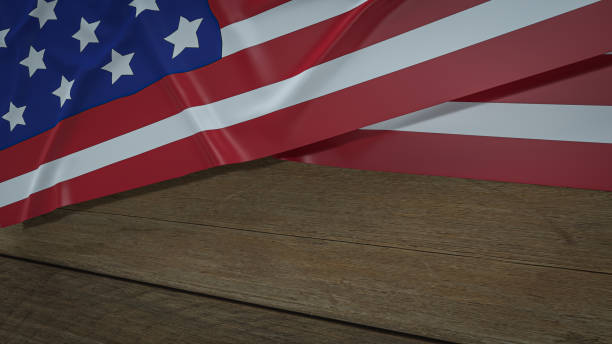 istock The Usa flag on wood table for Independence Day background 3d rendering 1380152204