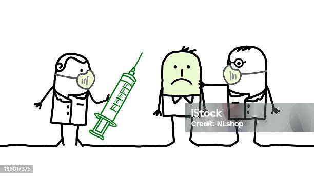 의사 인플루엔자 질환 A형 인플루엔자 바이러스에 대한 스톡 벡터 아트 및 기타 이미지 - A형 인플루엔자 바이러스, 간호사, 감기와 독감