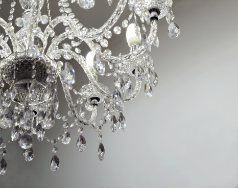 crystal chandelier with bright copy space