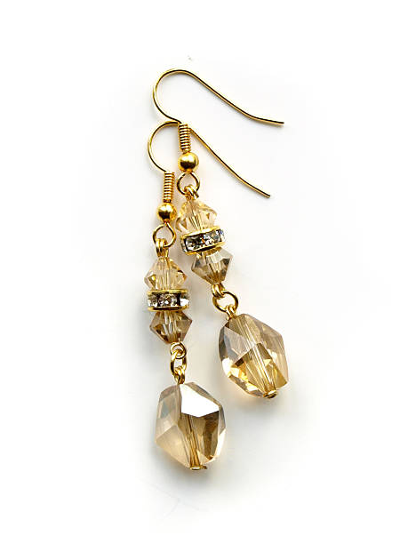 istock Crystal golden shadow gold earrings 138018601