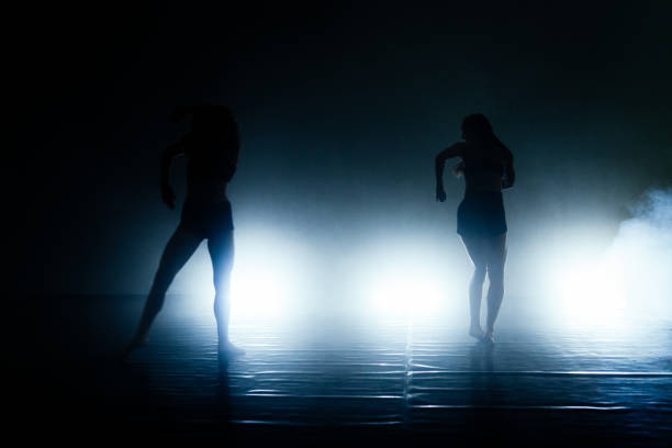 istock Two silhouette artistic ballet couple 1380186733