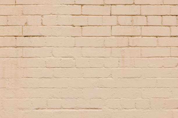 Close-up on a plain beige brick wall.