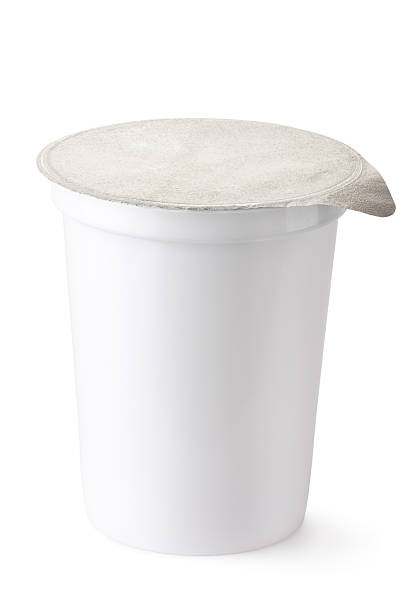 Plastic container for dairy foods with foil lid