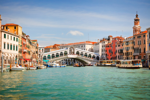 Rialto Bridge over Grand canal in Venice, Italy