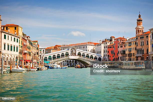 Rialto Bridge Over Grand Canal In Venice Stock Photo - Download Image Now - Rialto Bridge, Venice - Italy, Bridge - Built Structure