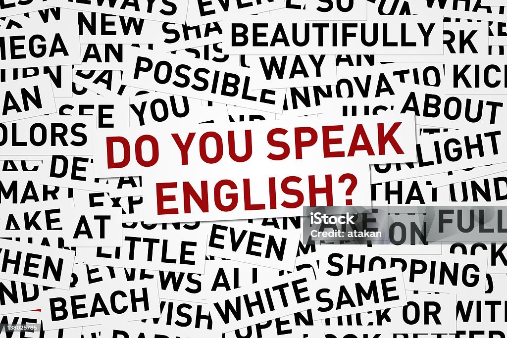 Do You Speak English? Do You Speak English and other words English Language Stock Photo