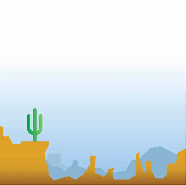 Vector illustration of Cartoon Desert