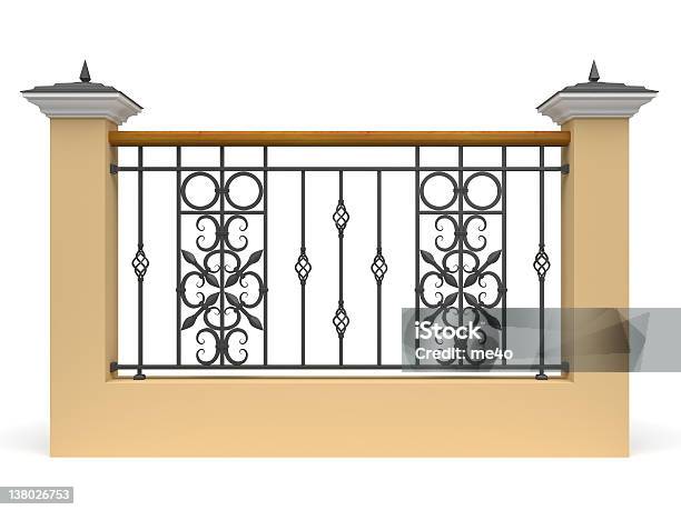 3 D Ringhiera In Ferro Battuto Arredamento - Fotografie stock e altre immagini di Ornato - Ornato, Cornicione architettonico, Decorazione festiva