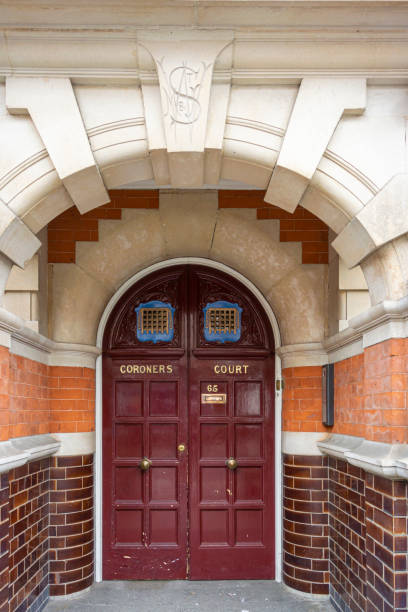 Coroners Court Entrance, London, UK stock photo