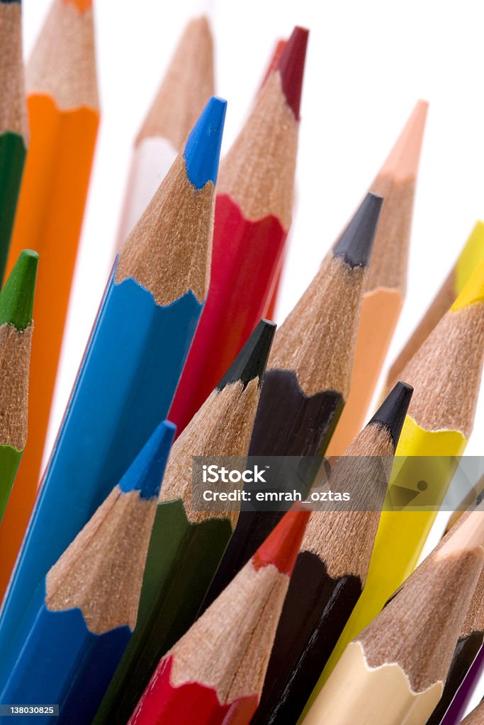 Цветные карандаши - Стоковые фото Белый роялти-фри
