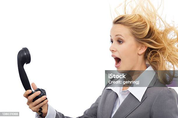 Surprised Businesswoman Stock Photo - Download Image Now - Blowing, Cut Out, Human Face