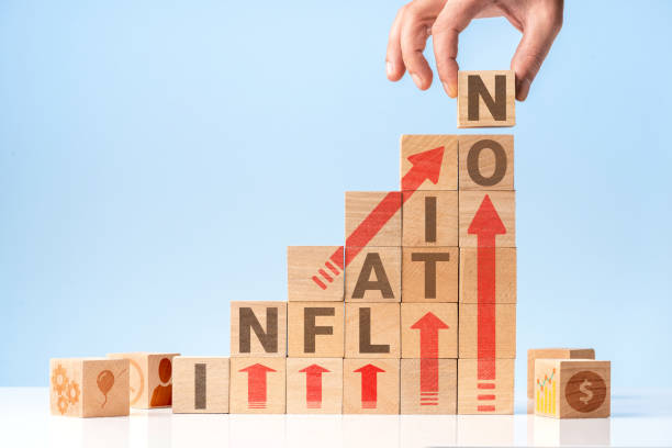 istock Inflation word and rising arrows graph on Wooden Blocks 1380333962