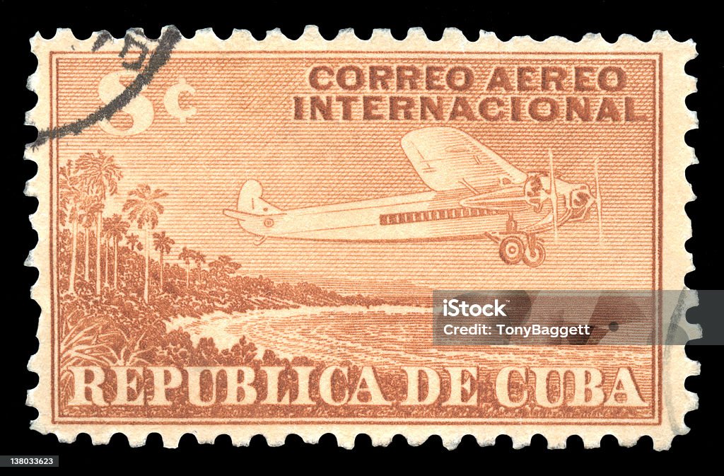 Vintage Airmail Timbre-poste Cuba - Photo de Cuba libre de droits