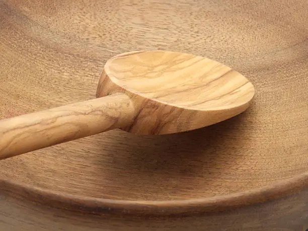 Wooden spoon and bowl