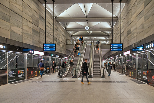 London, United Kingdoms, January 15 2023. Waterloo station, a central London railway terminal. Waterloo station is the one of the busiest terminals.