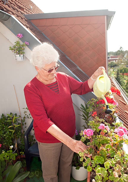 istock old woman watering flowers 138034304