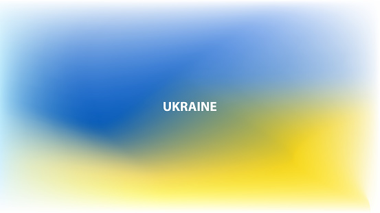 Ukraine theme blurred background with blue and yellow soft color gradient. Ukrainian flag. Template for your creative graphic design.