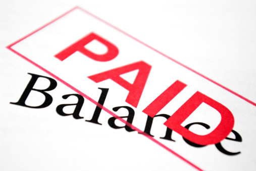 Close-up of Paid Balance