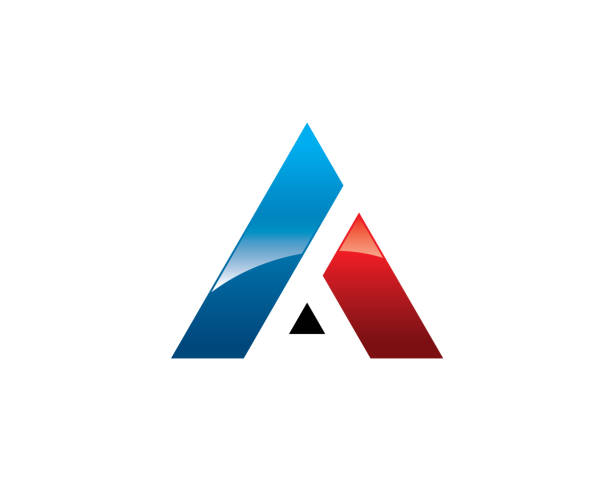 letter a negative space on triangle letter a negative space on triangle lettera a stock illustrations