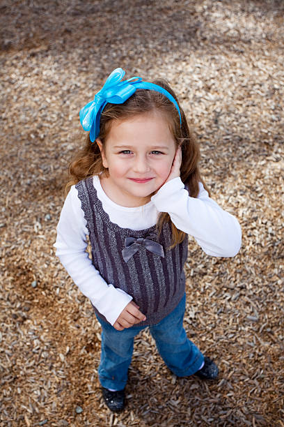 Young beautiful 3 years old girl stock photo