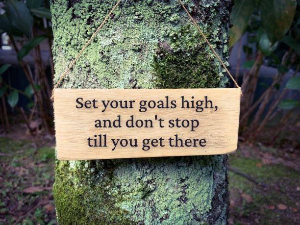 istock Motivational and Inspiration quote on setting goals. 1380379733
