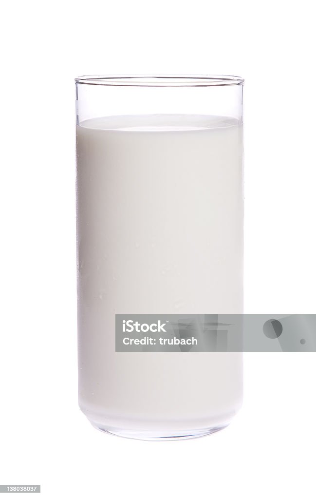 Glass of milk Glass of cold fresh milk on white isolated Close-up Stock Photo