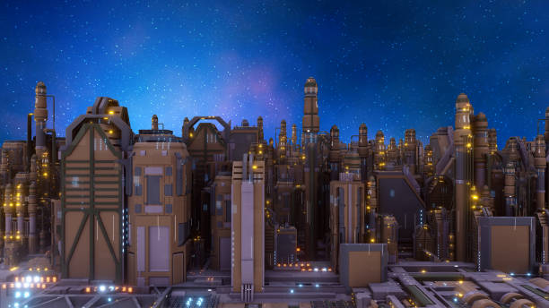 istock science fiction city space buildings alien technology planet 3D illustration 1380406613