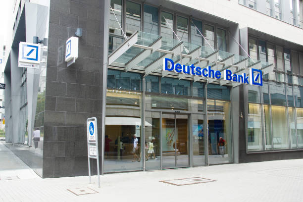 스와비아 도이치 뱅크 지점 건물 외부 야외 다운타운 슈투트가르트 바덴 뷔르템베르크 독일 유럽 - deutsche bank 뉴스 사진 이미지
