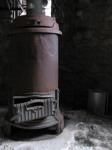 rustic old furnace