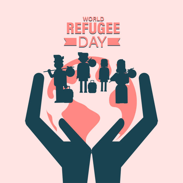 ilustrações, clipart, desenhos animados e ícones de vetor do dia mundial dos refugiados - cimeira da integração
