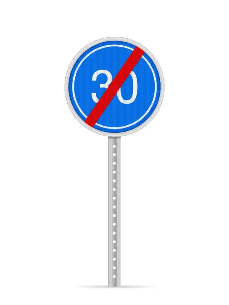 Vector illustration of End of minimum speed road sign