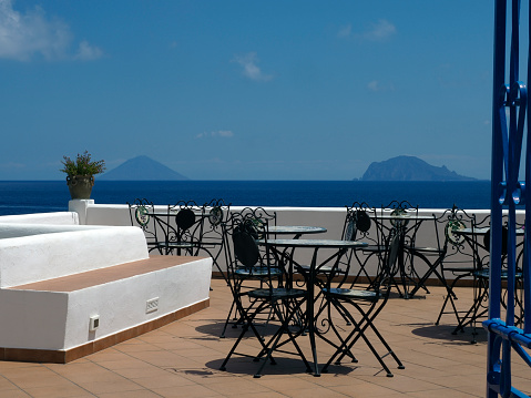 Terrace with panoramic view of Stromboli and Panarea