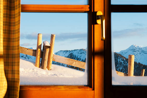 istock view through window of a chalet at tthe snowy landscape 138044887
