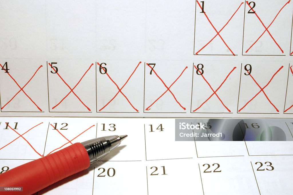 Перечеркнутый даты на календаре - Стоковые фото Today - английское слово роялти-фри