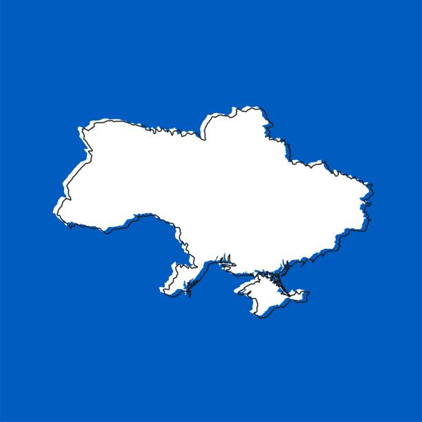 istock Vector Illustration of the Map of Ukraine on blue Background 1380531227