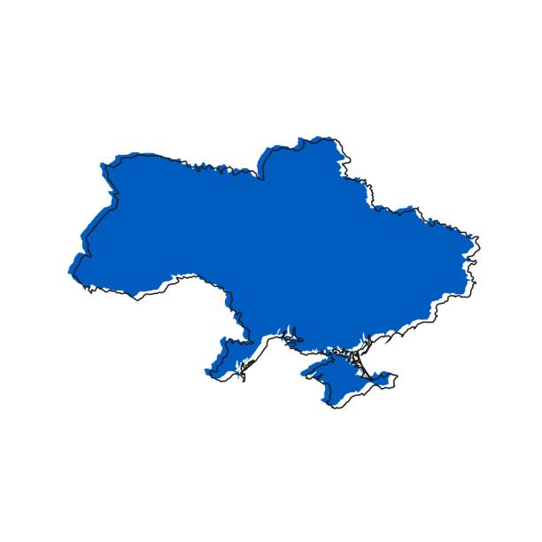 istock Vector Illustration of the blue Map of Ukraine on White Background 1380531251