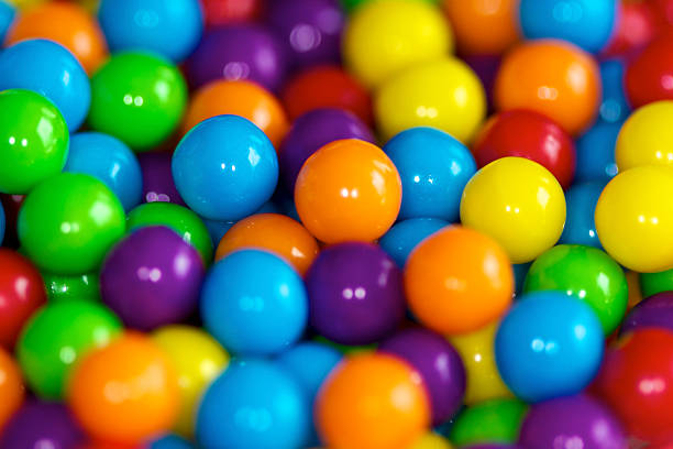 Brightly colored candy balls stock photo