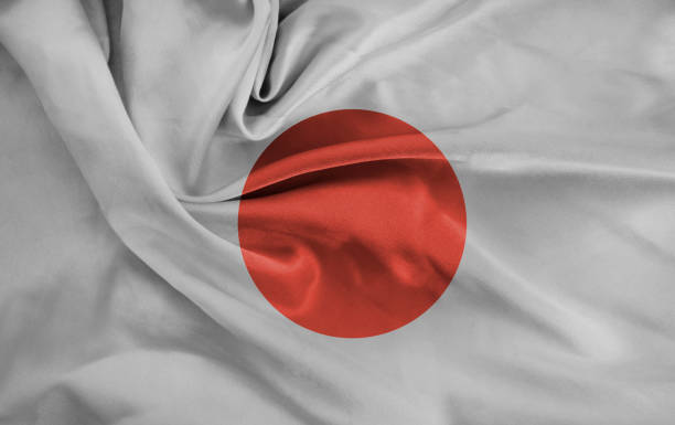 istock flag japan silk cloth background 1380577198