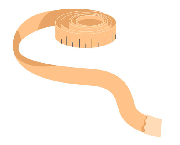 テーラーのテーラーの測定タテーラーの測定テープ仕立てのためのソフトセンチメートル。柔らかいセンチメートル、メートル。ベクトルの図 - tape measure illustrations点のイラスト素材／クリップアート素材／マンガ素材／アイコン素材