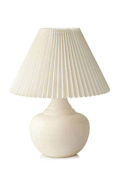 White table lamp White table lamp on a white background lamp shade stock pictures, royalty-free photos & images