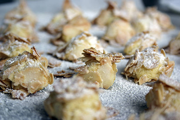 istock Tray of Freshly Baked Almond Biscuits 138064037