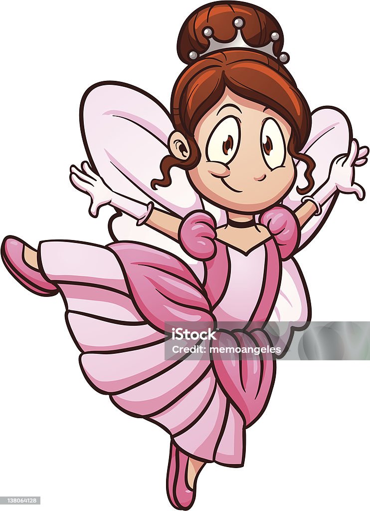 Fairy princess Cute cartoon fairy princess. Vector illustration with simple gradients. All in a single layer. Baby - Human Age stock vector