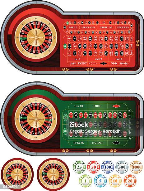 Roulette - Immagini vettoriali stock e altre immagini di Casinò - Casinò, Fiche, Illustrazione