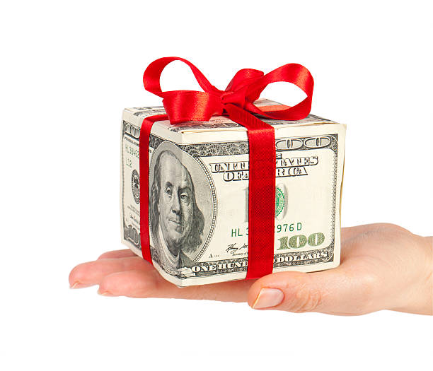 istock Money gift box in hand 138067071