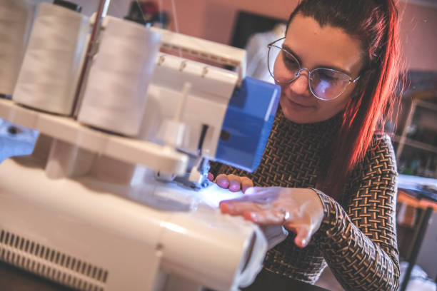 istock Sewing in seams onto a piece of textile 1380680989