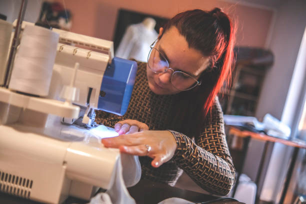 istock Sewing in seams onto a piece of textile 1380680996