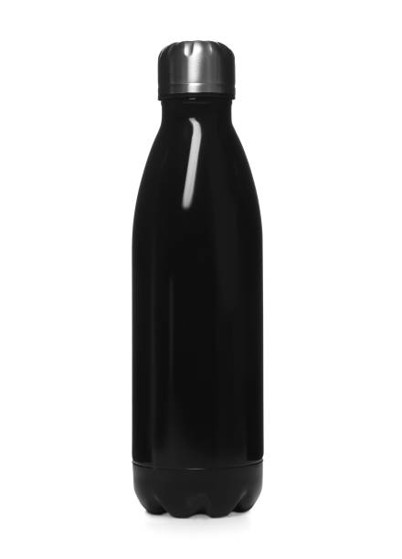 istock Modern closed black thermo bottle isolated on white 1380683297