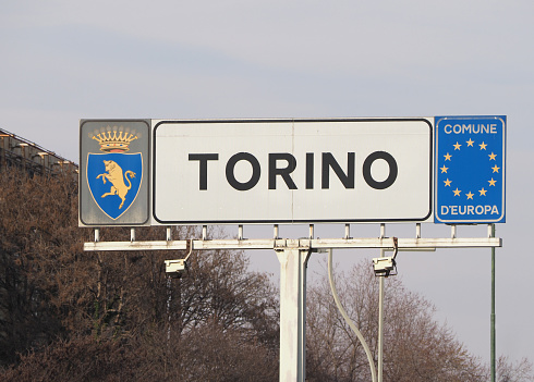 Torino (translation Turin) city sign, Comune di Europa (translation Municipality of Europe)